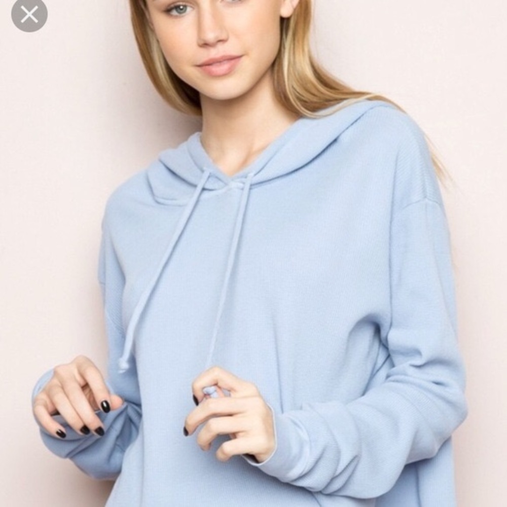Brandy Melville Light Blue cropped sweatshirt